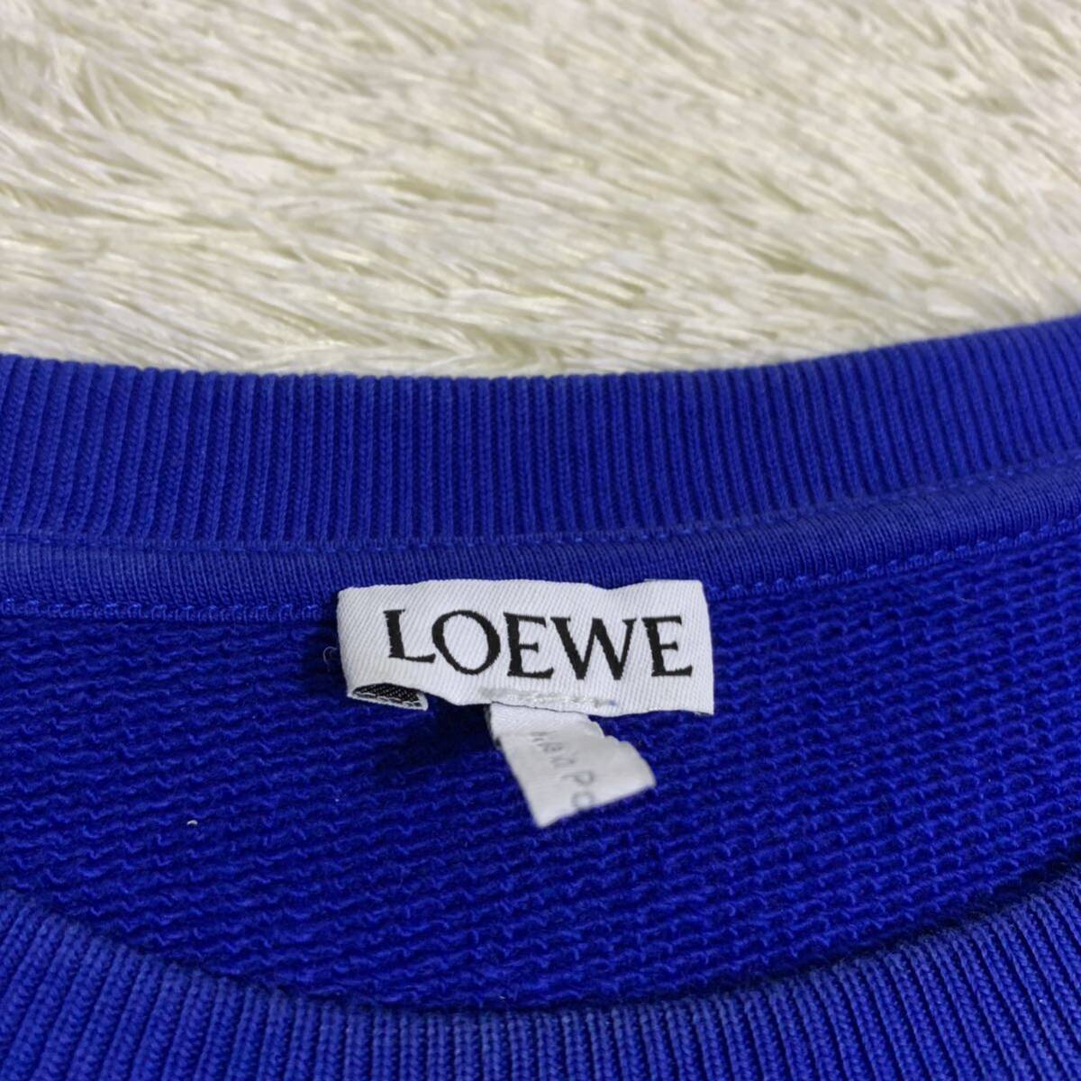 極美品 LOEWE 【大人気デザイン】ロエベ スウェット トレーナー トップス アナグラム ロゴ 刺繍 ブルー メンズ サイズSの画像5