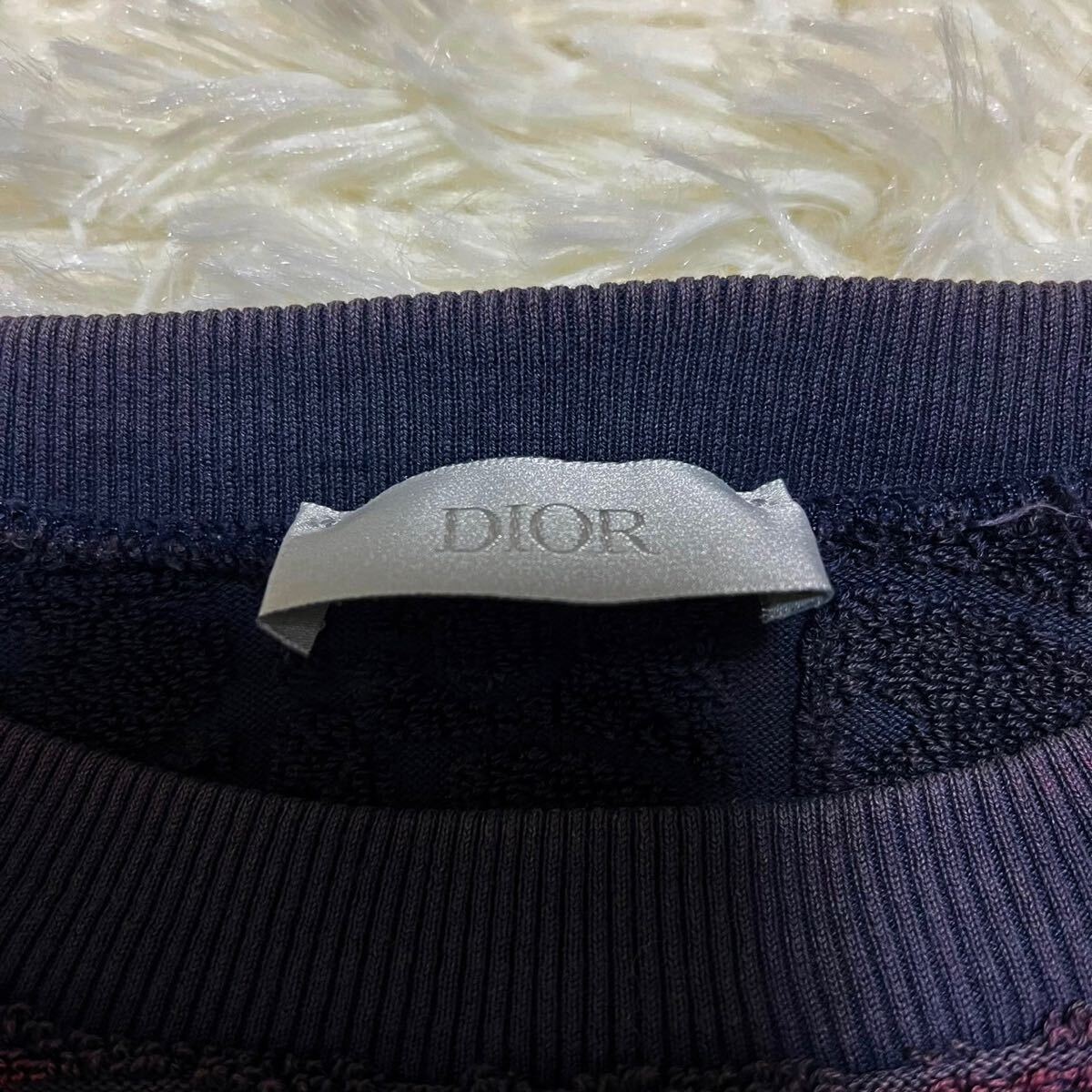 ディオールオム 【大人気デザイン】 Dior Homme 半袖 Tシャツ カットソー トップス オブリーク トロッター ロゴ メンズ ネイビー サイズS_画像5
