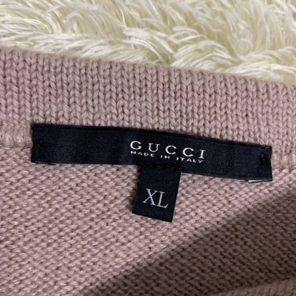  ultimate beautiful goods /XL size Gucci [ great popularity design ] GUCCI knitted sweater tops Inter locking embroidery Logo men's sombreness color 