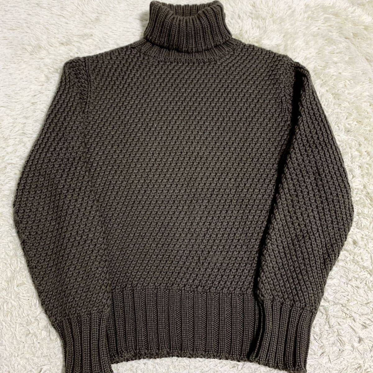  ultimate beautiful goods Gucci [ popular design ] GUCCI sweater knitted tops high‐necked wool men's khaki size M