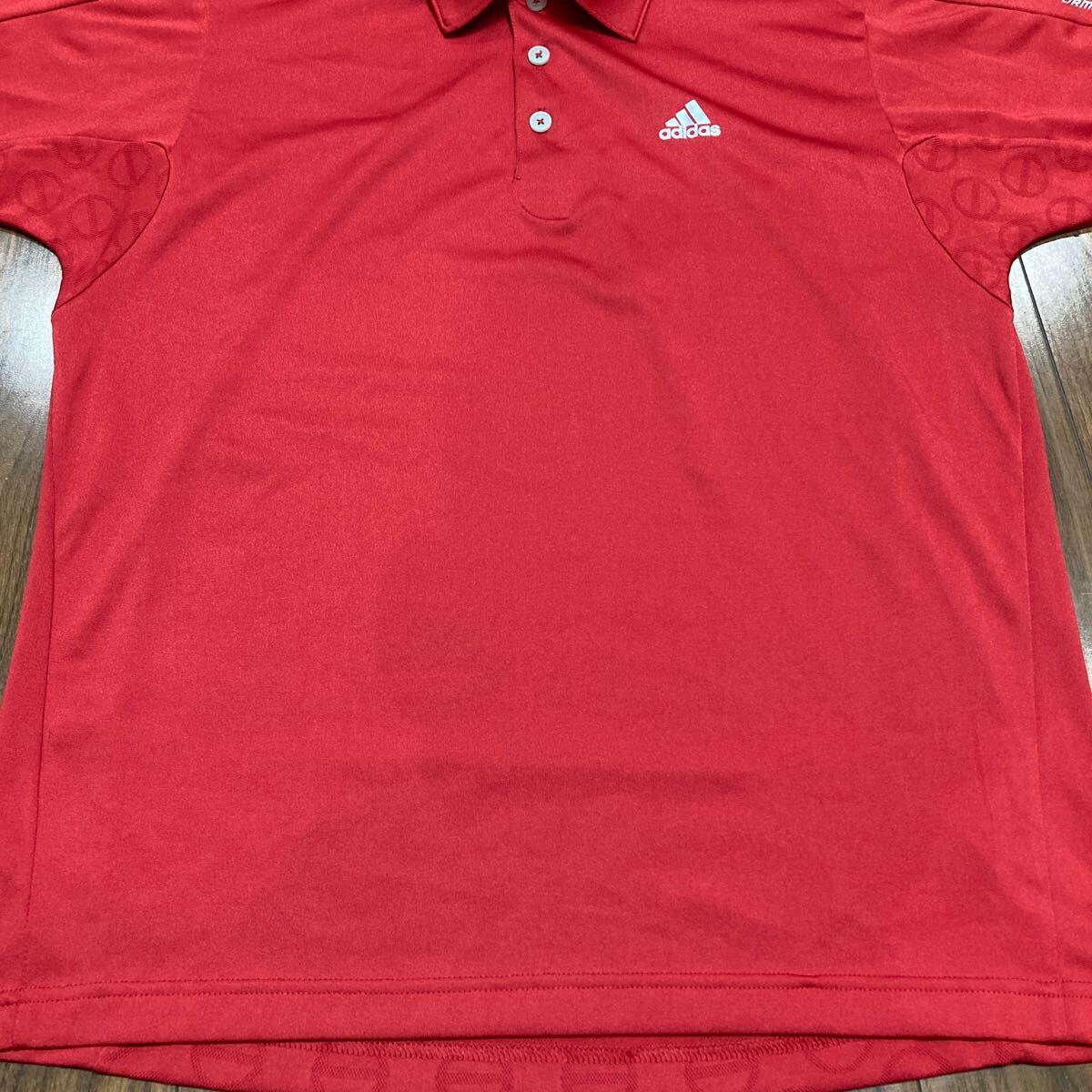 アディダス　半袖ゴルフシャツ　M メンズゴルフウェア　ストレッチ速乾素材　赤　レッド　テーラーメイド ゴルフ_画像5