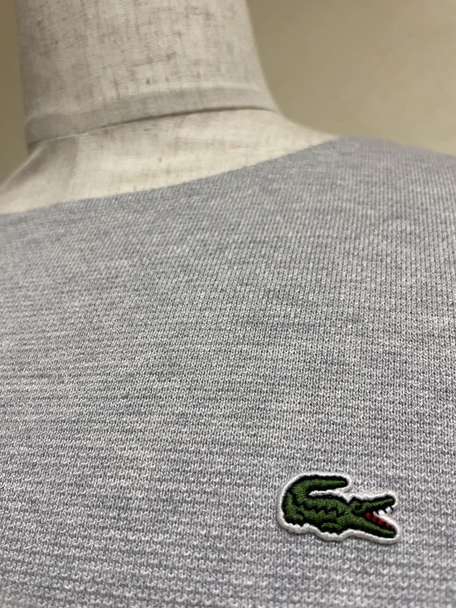 【良品】 LACOSTE ラコステ 鹿の子 クルーネック Tシャツ スリムフィット トップス サイズ3 長袖 グレー 日本製 TH205E_画像10