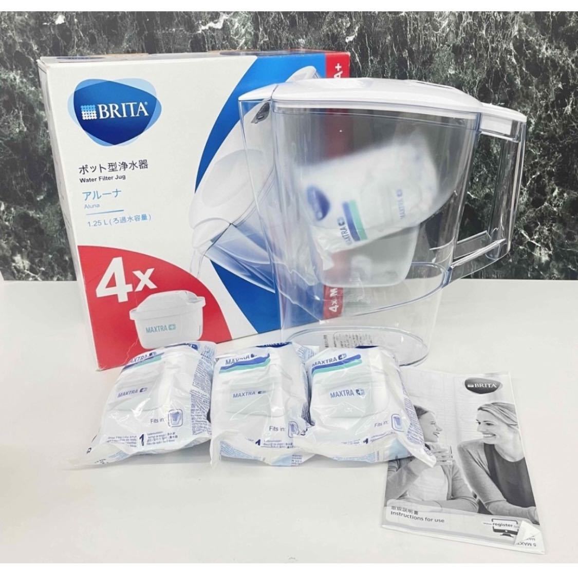 ブリタ BRITA ポット型浄水器 アルーナ 2.4L カートリッジ4個入り_画像4