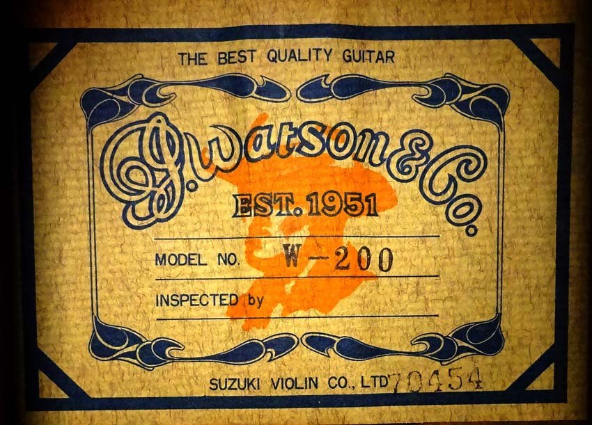 緑屋s■ Watson＆Co 1951 ｗ-200　アコースティックギター　アコギ　　km/3-131/32-3#ヤマト180_画像6
