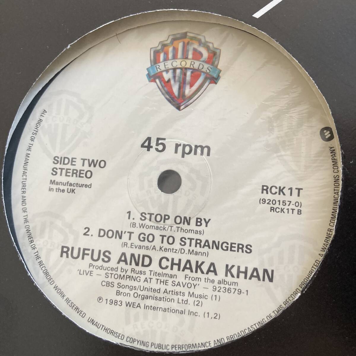 Rufus And Chaka Khan - Ain't Nobody 12 INCH_画像2