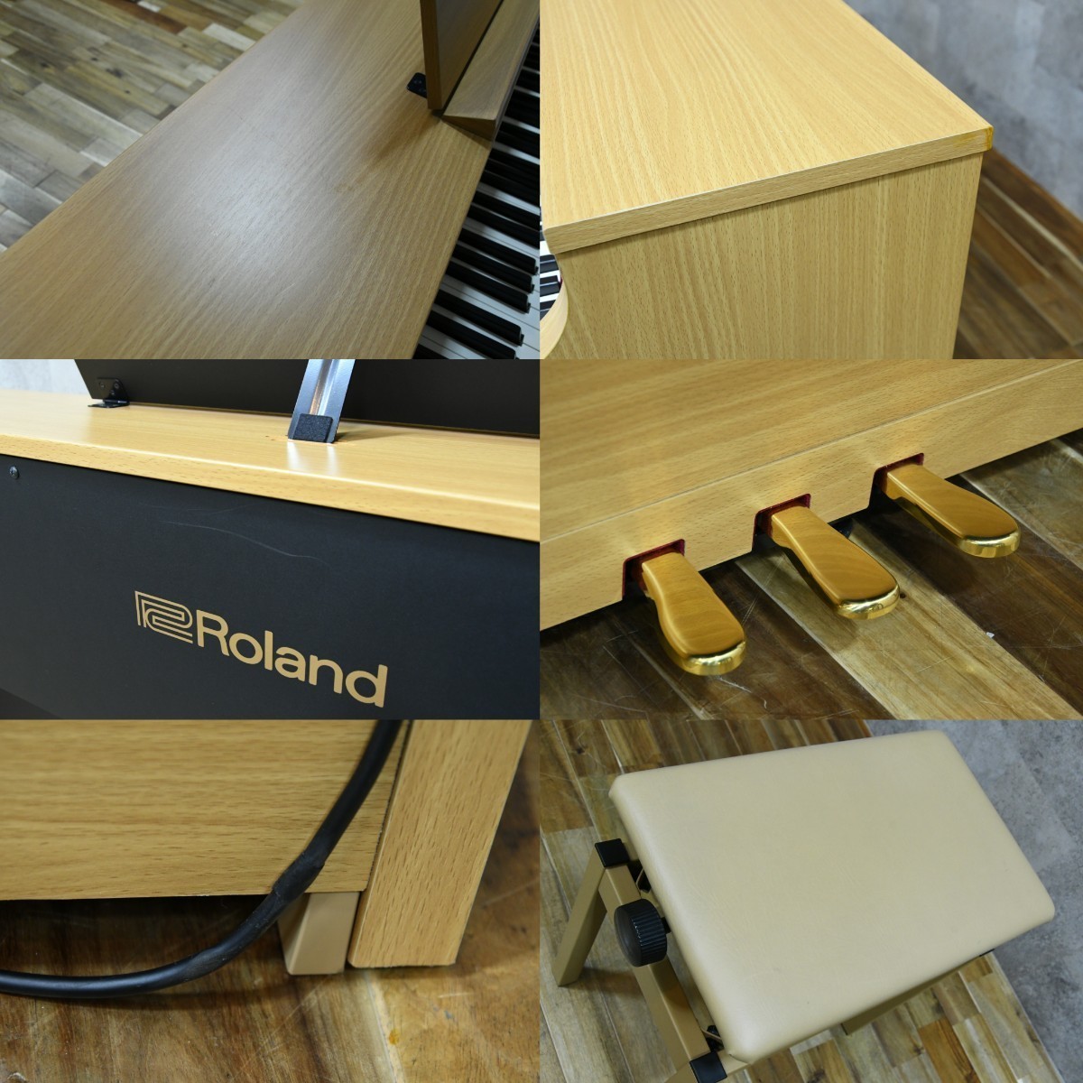 PB4BK145 ローランド Roland HP603 電子ピアノ スツール セット デジタルピアノ Bluetooth対応 88鍵 2017年製 昇降椅子 鍵盤楽器_画像9