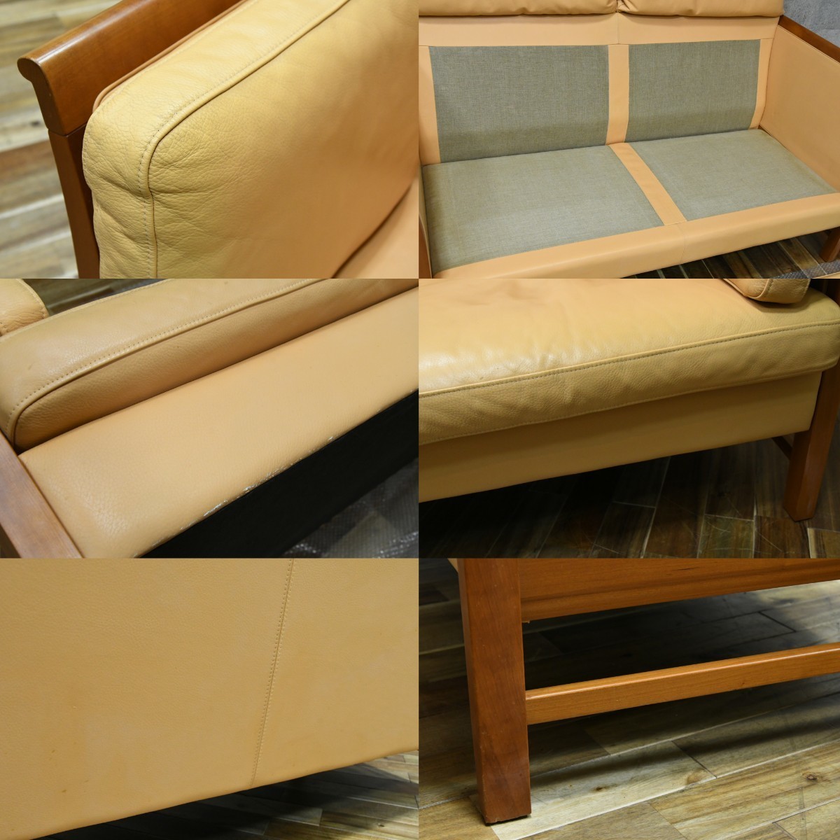 PB4BK125 スキッパーズ・ファニチャー SKIPPERS FURNITURE 2人掛けソファ 北欧 デンマーク レザー ラブソファ 革張り モダン 検)カッシーナ_画像8