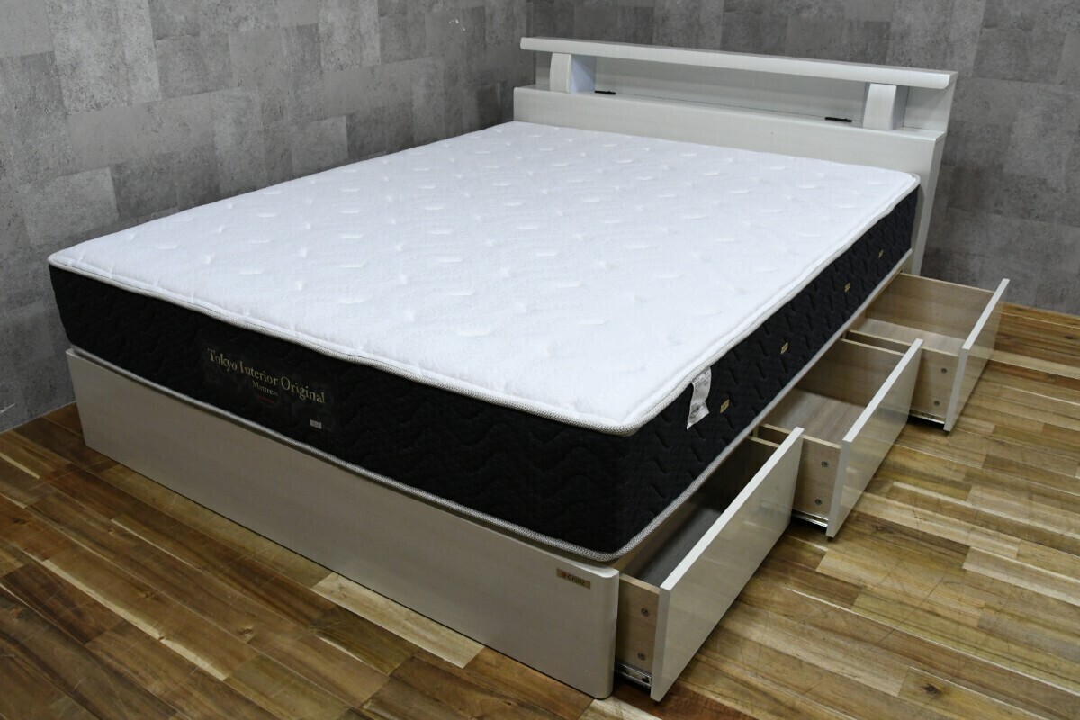 PB4BK158 展示品 東京インテリア フランスベッド France bed マットレス グランツ Granz ベッドフレーム ワイドダブル 収納付_画像4