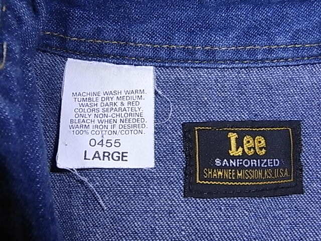 Lee リー ウェスタンシャツ　0455　LARGEサイズ　濃紺　日本製_画像6