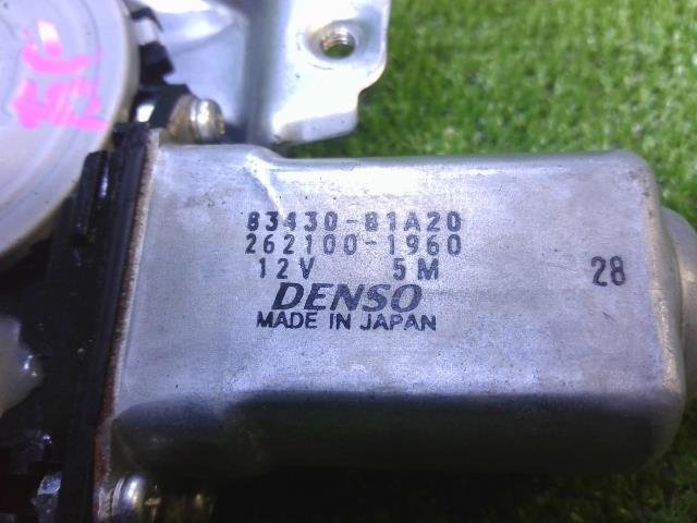 ジムニー JB23W 右フロンントドアレギュレーター・モーター 運転席レギュレーター デンソー 83430-81A20 262100-1960 作動テスト済_画像2