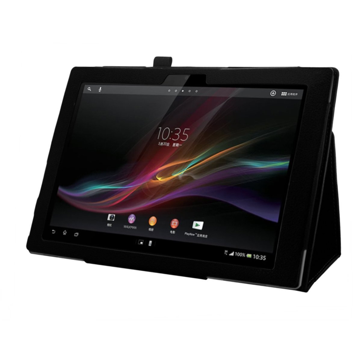 Sony Xperia Tablet Z1 (DOCOMO SO-03E)開閉式 スタンド機能付き専用ケース　二つ折　カバー　ブラック_画像3