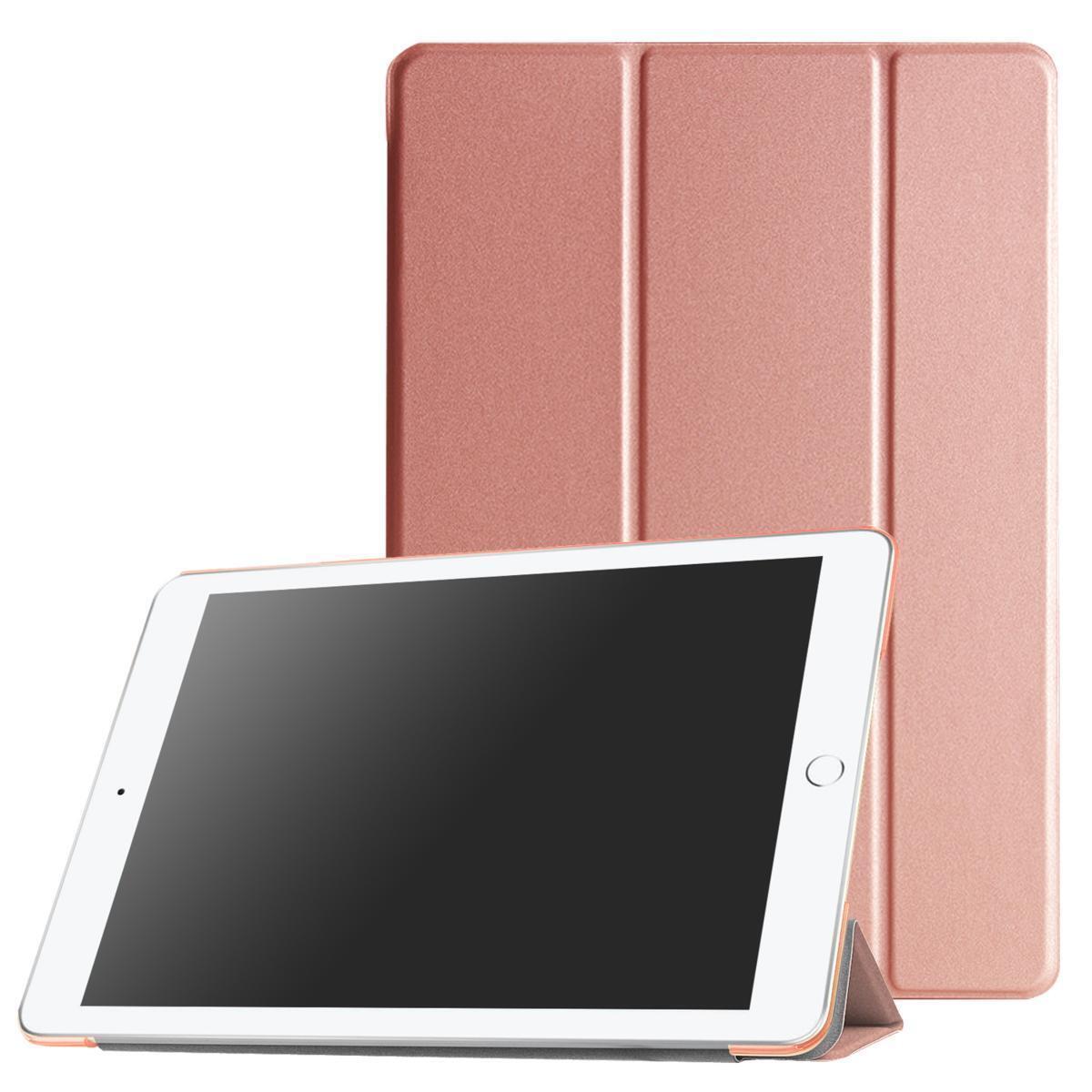 iPad ケース iPad5 / iPad6 / iPad Air1 / iPad Air2 兼用 三つ折スマートカバー PUレザー アイパッド カバー 　ローズゴールド_画像1