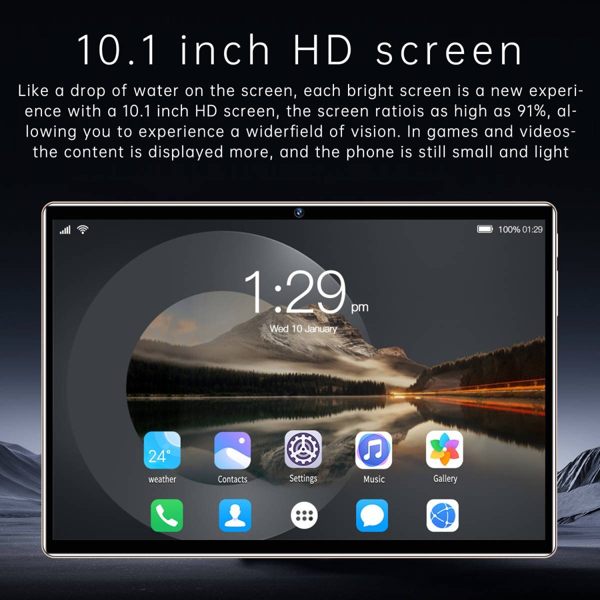 2023新作 タブレット PC 10.1インチ Android 12.0 Wi-Fiモデル 液晶 simフリー GMS認証 軽量 在宅勤務 ネット授業 8GB RAM/128GB ブラックの画像4