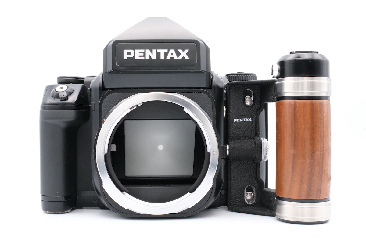 PENTAX ペンタックス 67II + 木製グリップ 中判フィルムカメラ 訳あり品_画像1