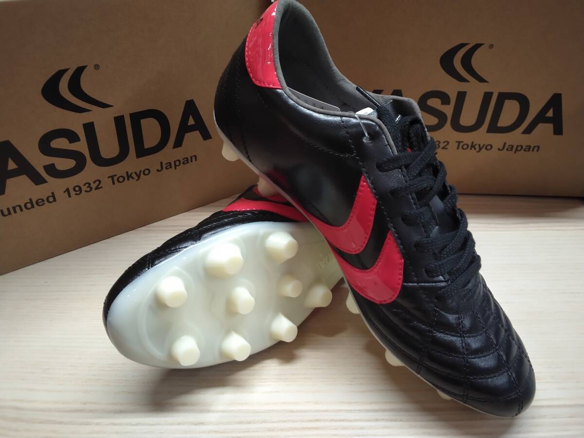 ヤスダ YASUDA サッカーシューズ サッカースパイク LIGARESTA Pro-ex2 YSD-S24.001 BLK/RED 25,5cm カンガルーレザー×人工皮革_画像3