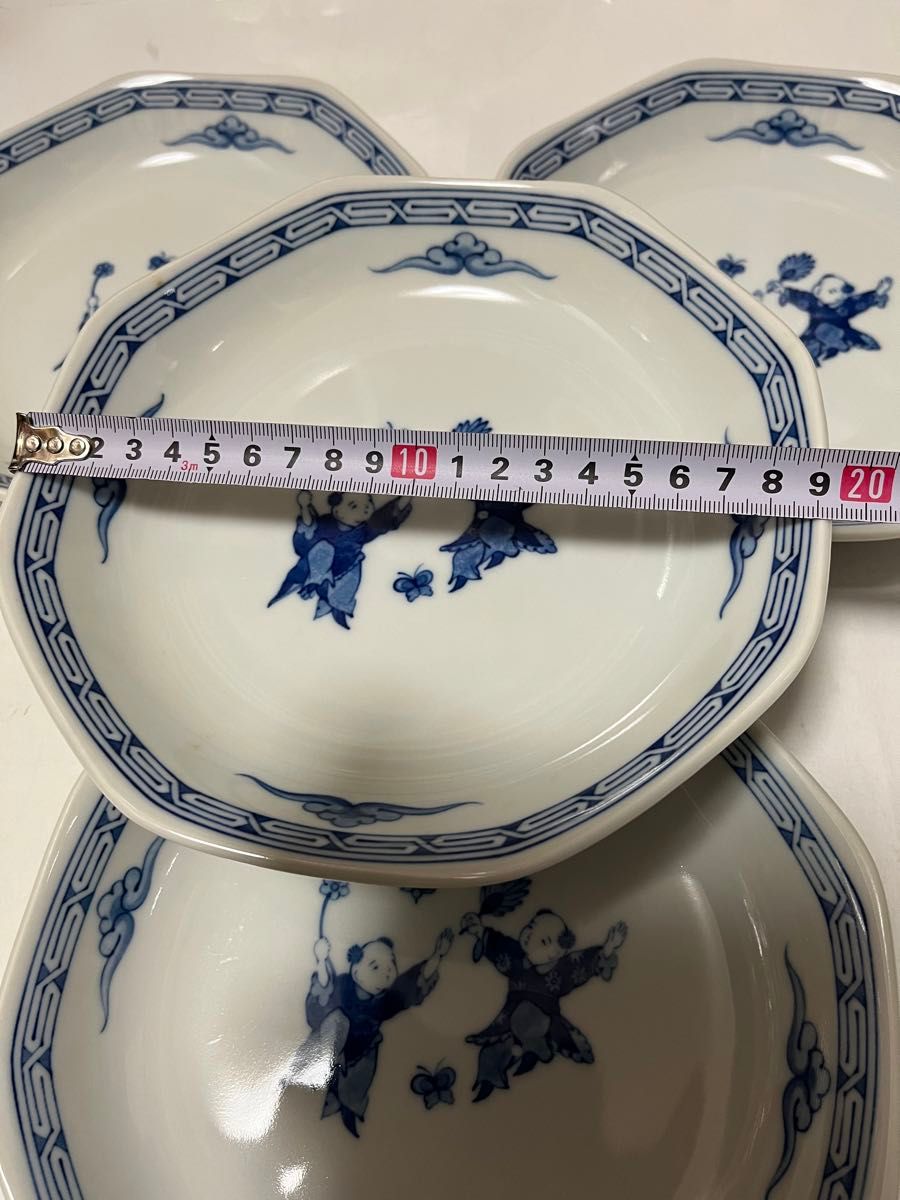 お値下げしました【レトロ】中華料理屋さんの八角皿　八角皿　チャーハン皿舞う子豊窯　炒飯皿