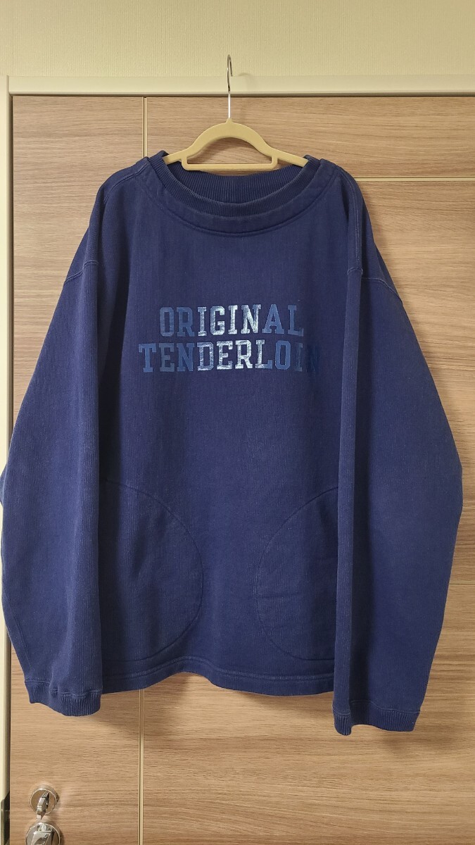 テンダーロイン CREW NECK SWEAT NAVY Lサイズ 定価30,800円 送料無料TENDERLOIN