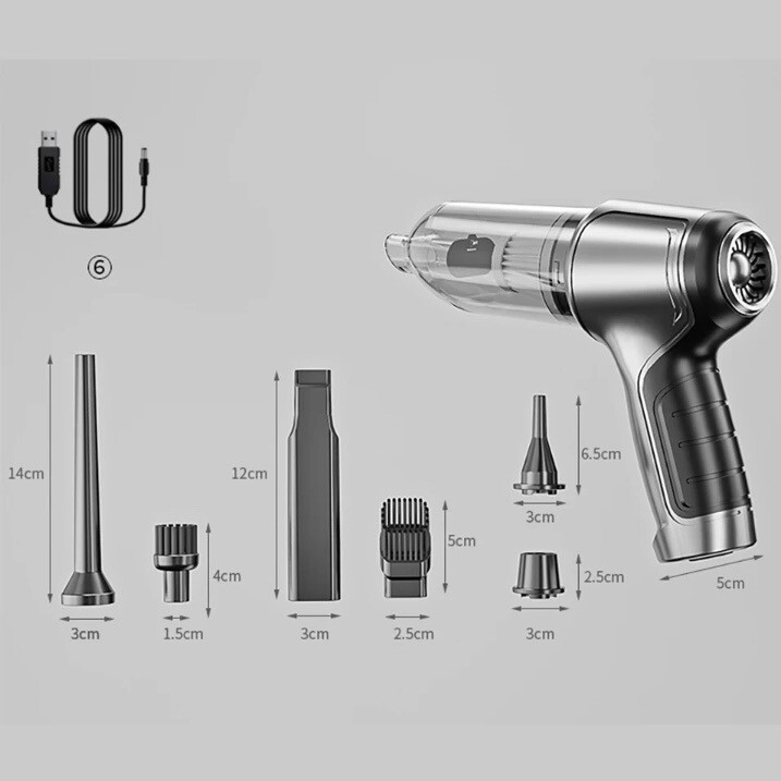 送料無料　 ハンディクリーナー　15000pa 掃除機　コードレス USB充電式　卓上　コンパクト　キーボード　空気入れ　空気抜き_画像6