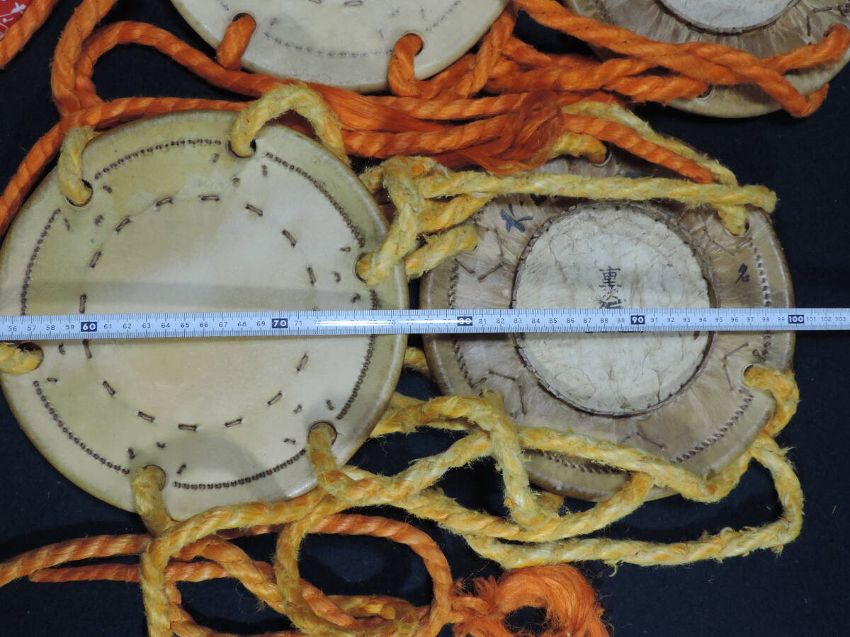 【夢オク】鼓 表裏革 紐  パーツ部品 和楽器 打楽器 和太鼓 歌舞伎 能楽 現状ジャンク品の画像2