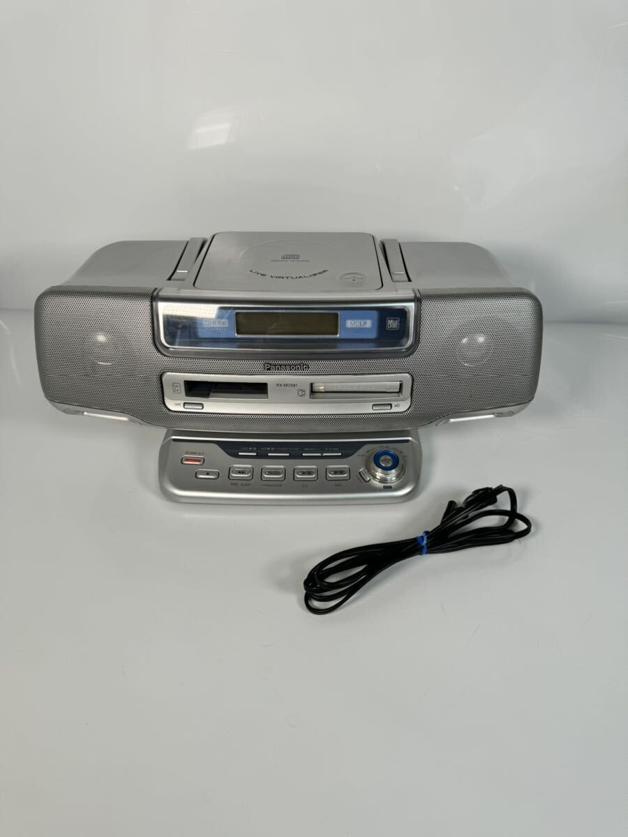 《1円スタート》Panasonic パーソナルMDシステム CD MD テープ プレーヤー RX-MDX81 の画像1