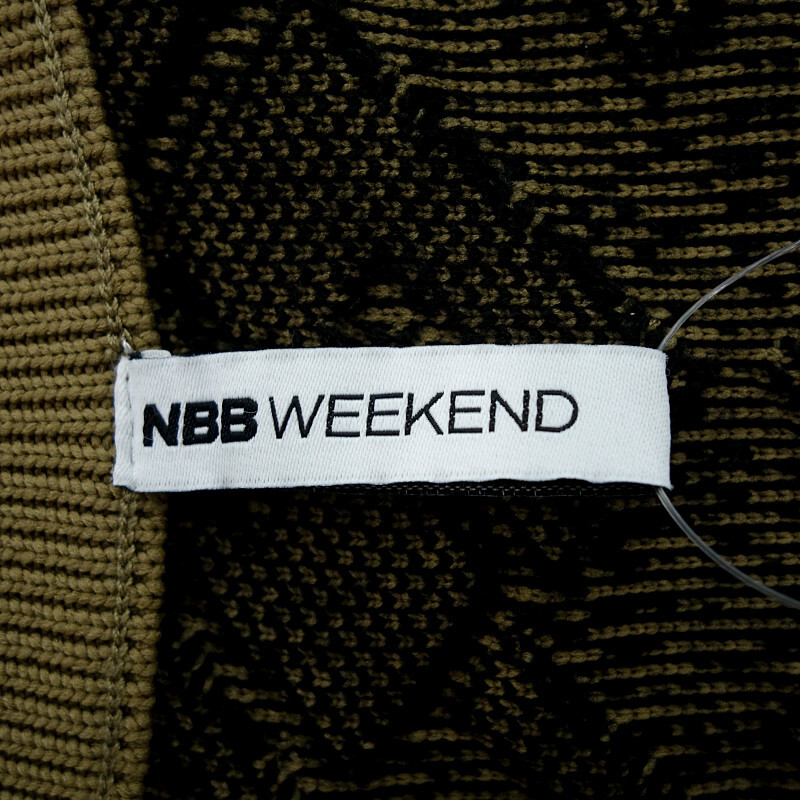 【特別価格】NBB WEEKEND GOLF ゴルフ 総柄 ジャガード ニット カーディガン ブラウン レディース1_画像3