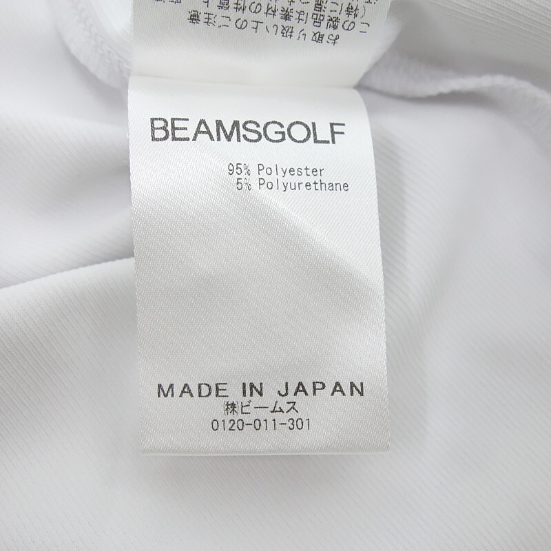 BEAMS GOLF ゴルフ スムース モックネック 半袖 Tシャツ ホワイト メンズM_画像5