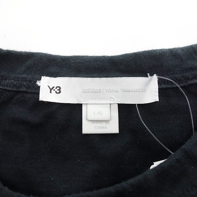 Y-3 21SS GV6083 バックロゴ レイヤード 半袖 カットソー Tシャツ ブラック メンズL_画像3