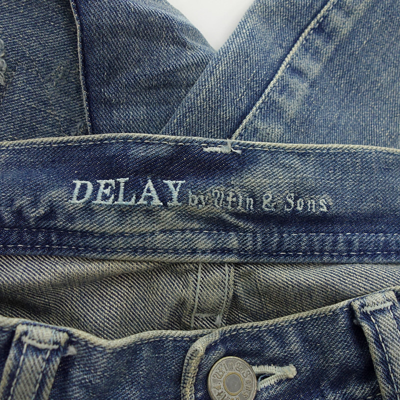 【特別価格】DELAY BY WIN&SONS 100年 加工 ダメージ デニム パンツ サックス メンズ3_画像3