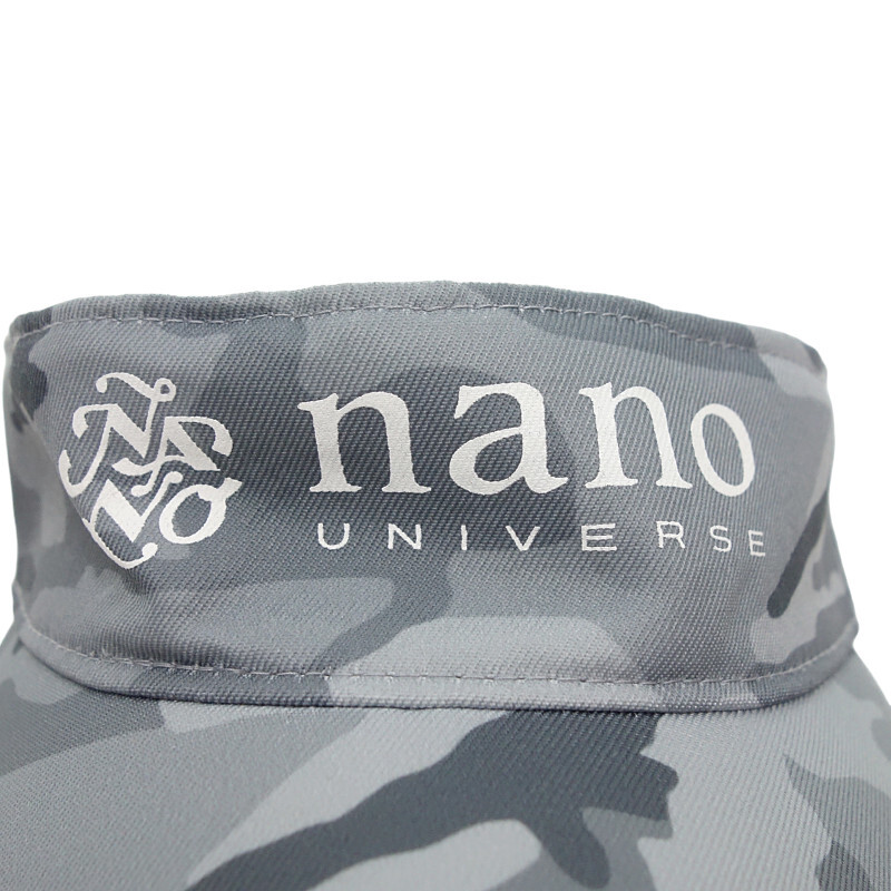 【特別価格】NANO UNIVERSE ゴルフ ロゴプリント カモ サンバイザー キャップ グレー ユニセックス-_画像3