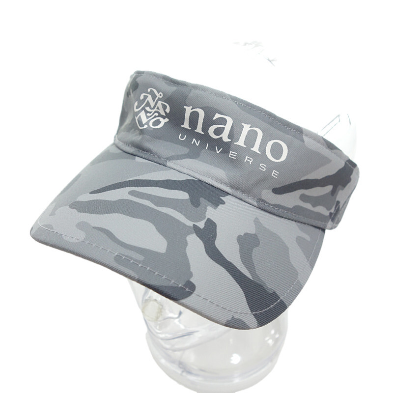 【特別価格】NANO UNIVERSE ゴルフ ロゴプリント カモ サンバイザー キャップ グレー ユニセックス-_画像1