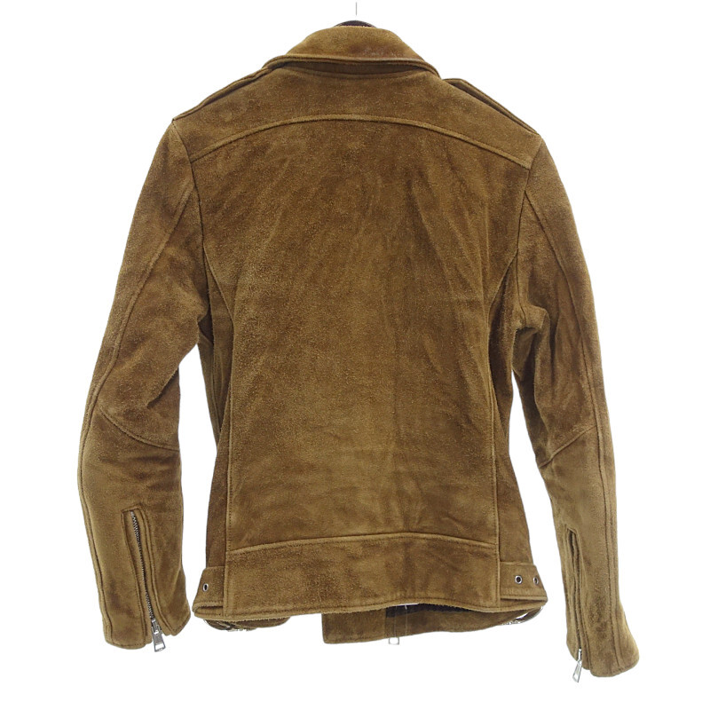 【特別価格】1 PIU 1 UGUALE 3 ZIP RIDERS ITALY HORSE SUEDE CAMEL ライダース ベージュ メンズ3_画像2