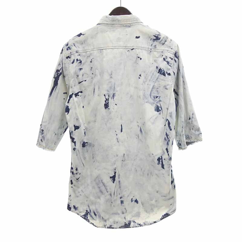 【特別価格】DSQUARED2 22SS タイダイ半袖デニムシャツ Sexy Roll Up Shirt_画像2