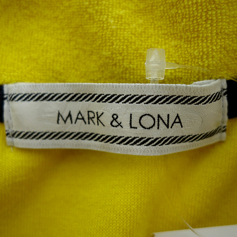 【特別価格】MARKLONA GOLF ゴルフ スカル ワッペン パイル地 半袖 ポロシャツ Tシャツ イエロー メンズM_画像3