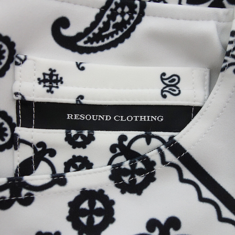 【特別価格】RESOUND CLOTHING BLIND LINE PT ペイズリー バンダナ ライン トラック パンツ ホワイト メンズ3_画像3