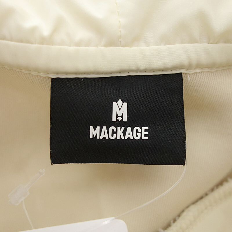【特別価格】MACKAGE KRYS-R ロゴ ナイロン切替 パーカー オフホワイト メンズ-の画像3