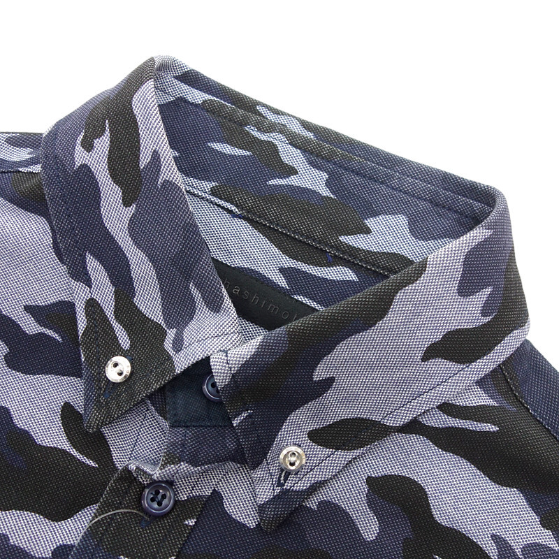 【PRICE DOWN】JUN HASHIMOTO CAMO B.D SHIRT カモ 長袖 シャツ ネイビー メンズ2の画像5