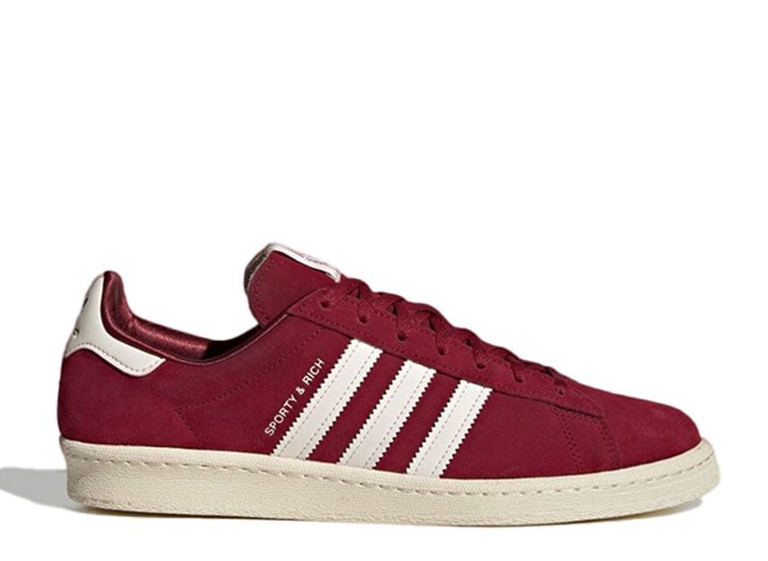 27.5cm Sporty & Rich adidas Campus 80S "College Burgundy/Chalk White" 27.5cm HQ6074