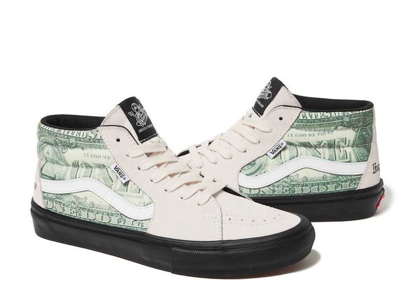 26.5cm Supreme Vans Dollar Skate Grosso Mid "White" 26.5cm SUP-VANS-23SS-SGM-W