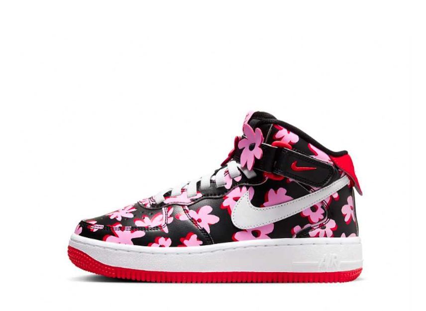 24cm～ Nike GS Air Force 1 Mid EasyOn SE "Black/Pink Rise/Picante Red/White" 24.5cm FQ3692-001