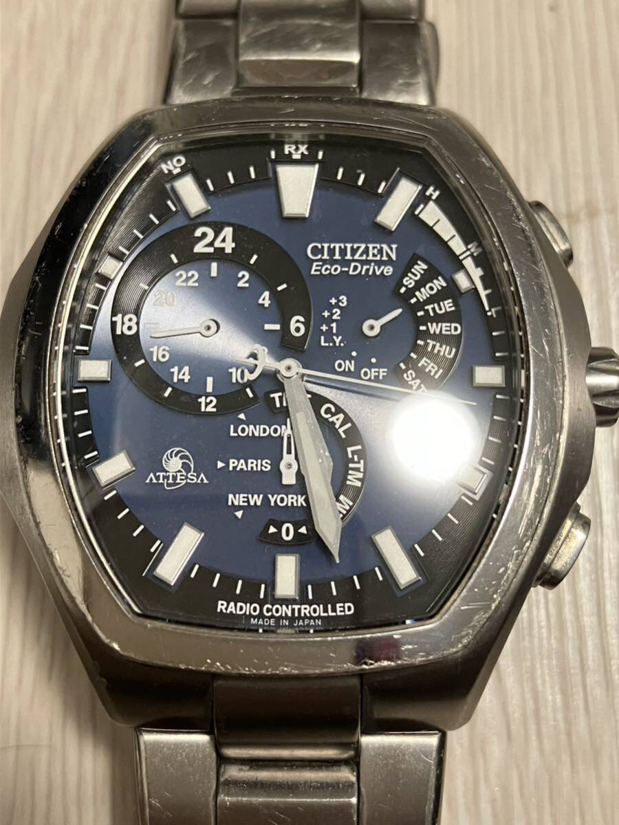 シチズン 電波ソーラー 腕時計 citizen eco drive エコドライブ　アテッサ　ジャンク　ジャンク時計　e600-t006361_画像1