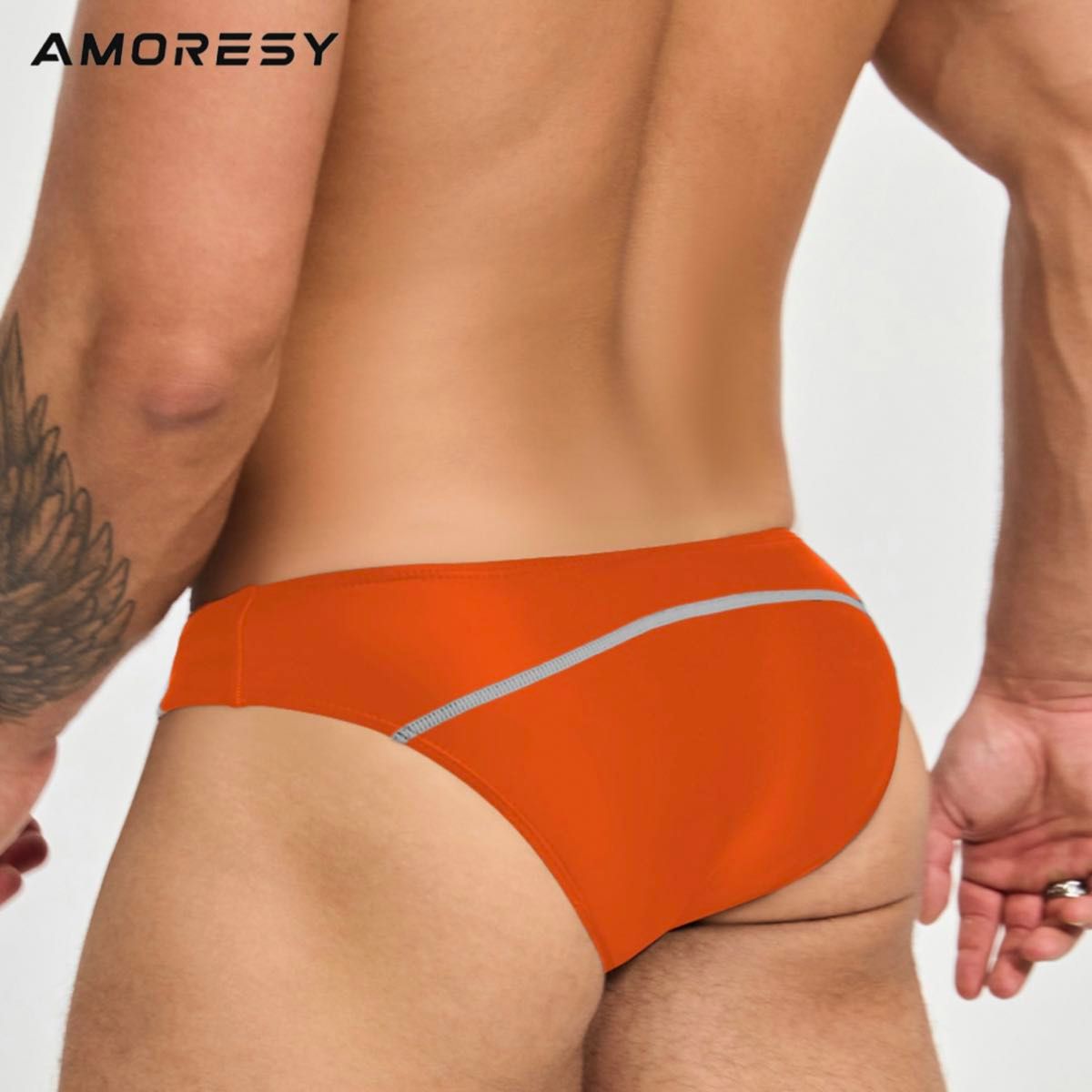 AMORESY Oceanus メンズ ビキニ ブリーフ パンツ ローライズ 水着 インナー パンツ Vパンツ トレーニング