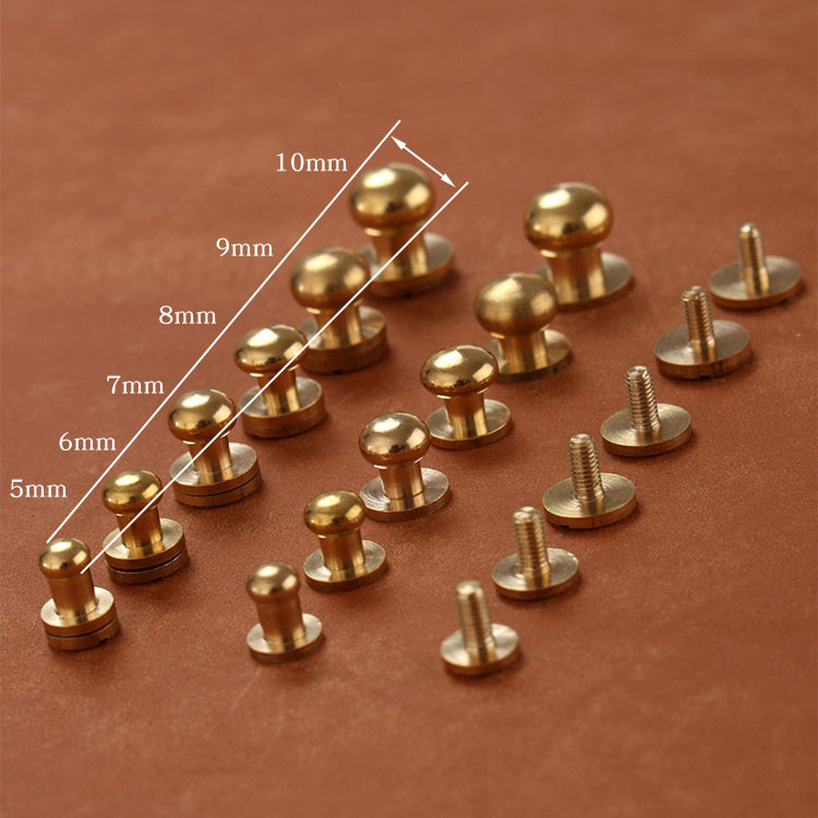 レザークラフト 真鍮金具 Brass ネジ式 ギボシ 頭直径8mm 5個セットの画像4