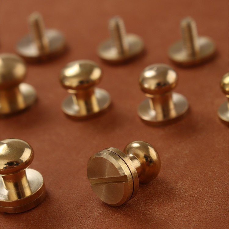 レザークラフト 真鍮金具 Brass ネジ式 ギボシ 頭直径8mm 5個セットの画像7