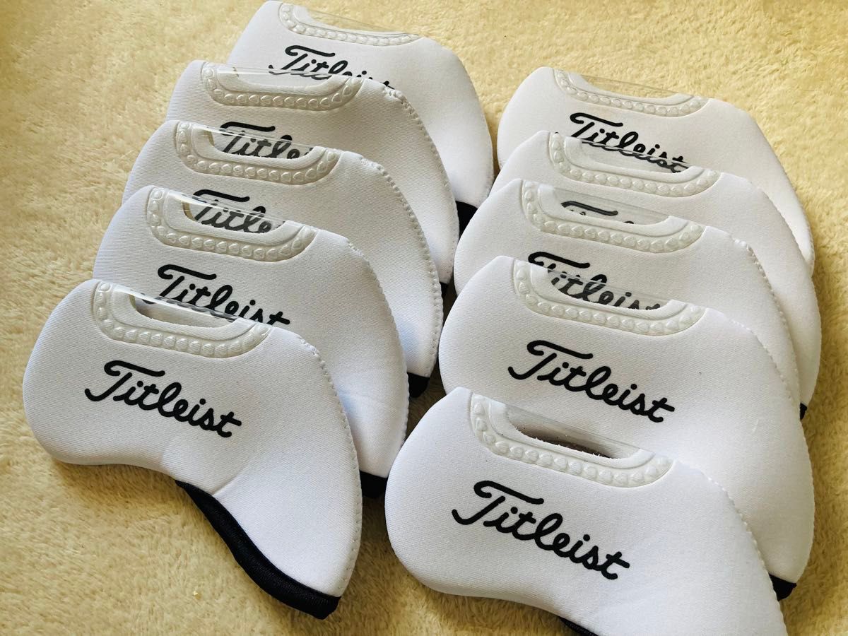 ★ 新品未使用品 ★ 窓付き アイアンカバー titleist タイトリスト ホワイト 10個セット