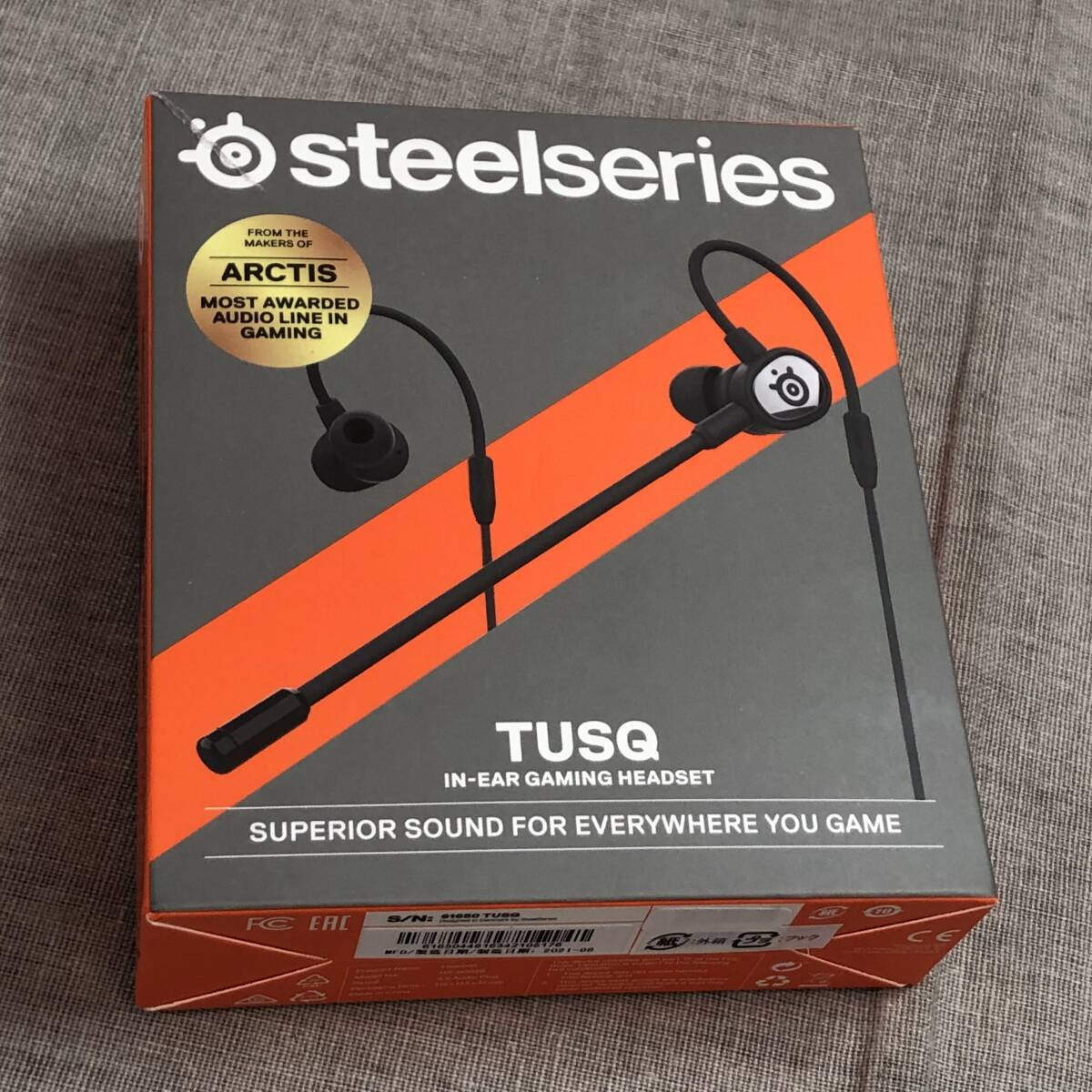 SteelSeries ゲーミングイヤホン マイク着脱式 Tusq ノイズキャンセリング PC/PS/Switch/スマートフォン対応 耳掛け 61650_画像1