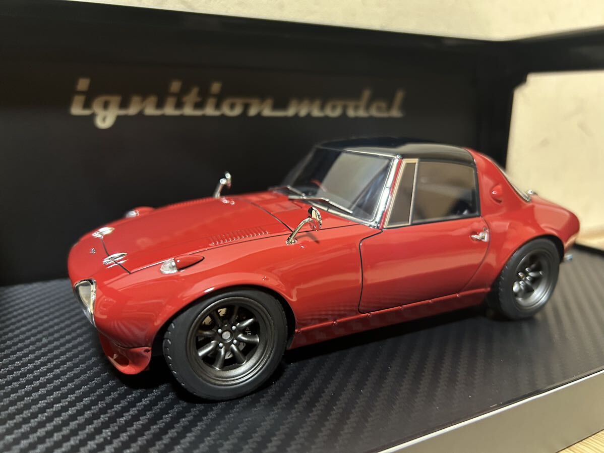 イグニッションモデル 1/18 TOYOTA SPORTS 800 NOB HACHI ver RED ignition model トヨタ スポーツ ノブハチ ヨタハチ レッドの画像5