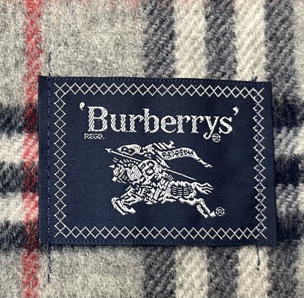 60 194668-52 1円～BURBERRY バーバリー ウール ひざ掛け ノバチェック グレー系 約64.5㎝×約102㎝ 同梱まとめて取引不可/単品取引のみの画像3