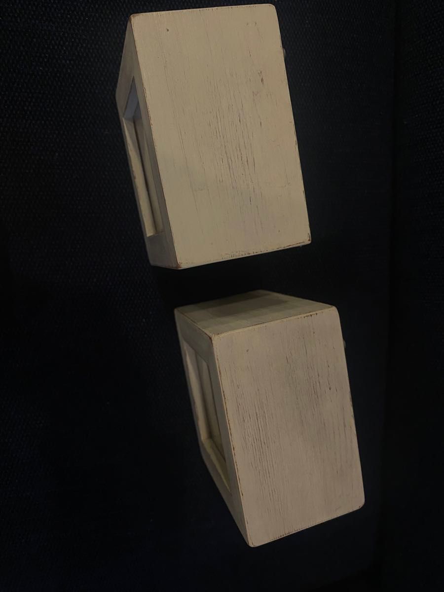 飾りBOX 2個セット　木製　ガラス　ディスプレイ　ニッチにも置ける　フィギュアも置ける　 アート インテリア フォトフレームぽい