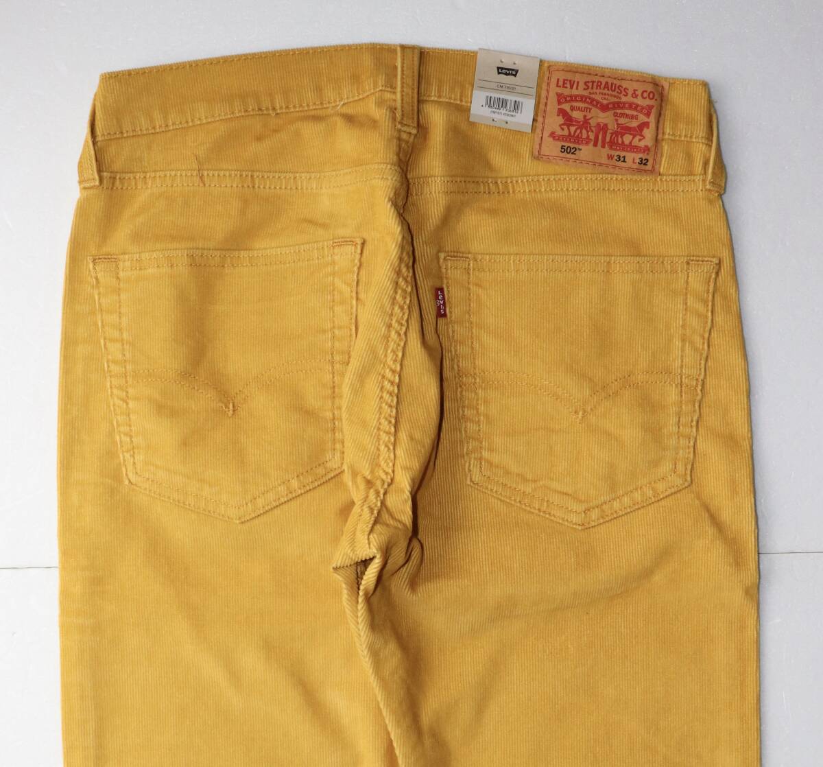 新品 リーバイス 29507-1073 W33 L32 502 レギュラーテーパー 14W CORD コーデュロイパンツ イエロー 黄色 ストレッチ LEVIS_画像5