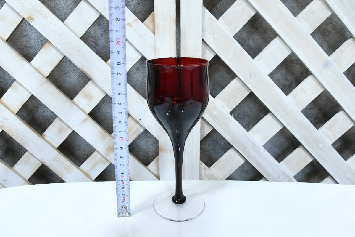 PL4BK32f ワイングラス 10客 口径6.5cm レッド 赤 酒器 ガラスコップ 洋食器 _画像6